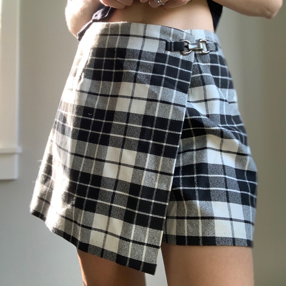 90s Vintage Plaid SKORT